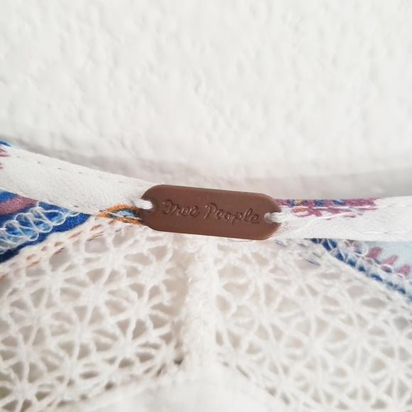 Free People Boho White Blue Long Sleeve Dress - Picture 6 of 8